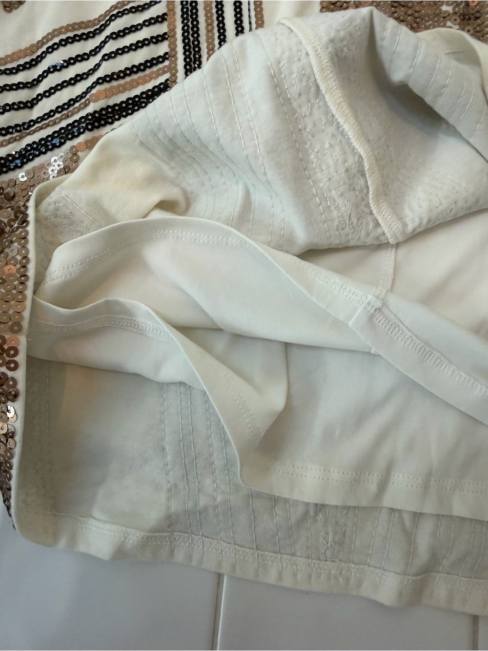 Express Ivory Dress with Sequin Design - Picture 8 of 9